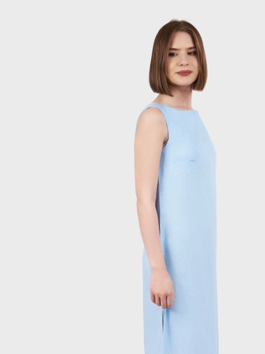 картинка Платье Вдохновение голубой магазина шелковой одежды и аксессуаров